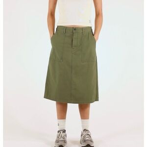 Army Green Utility Women's Midi Skirt size 10 (fits Small size 4)